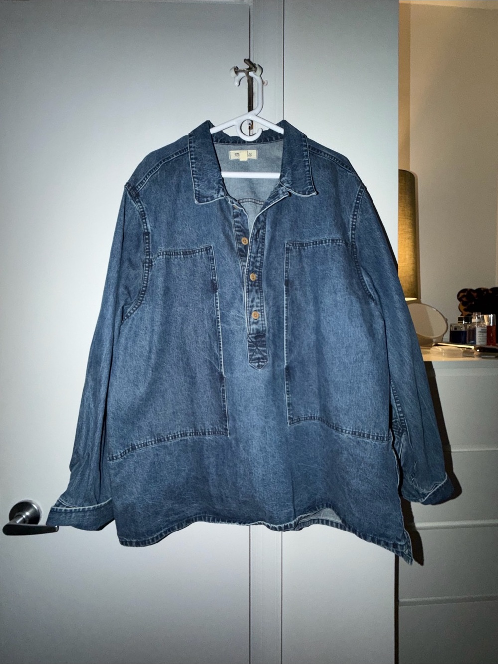 Madewell Men's Denim Button-Down Shirt Jacket - Dark Blue